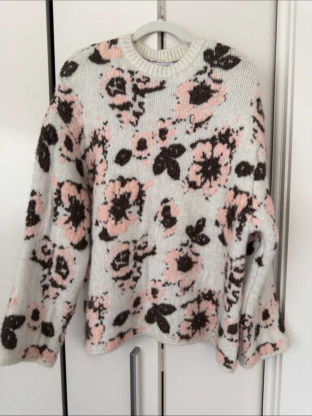Zara Floral Jacquard Knit Sweater